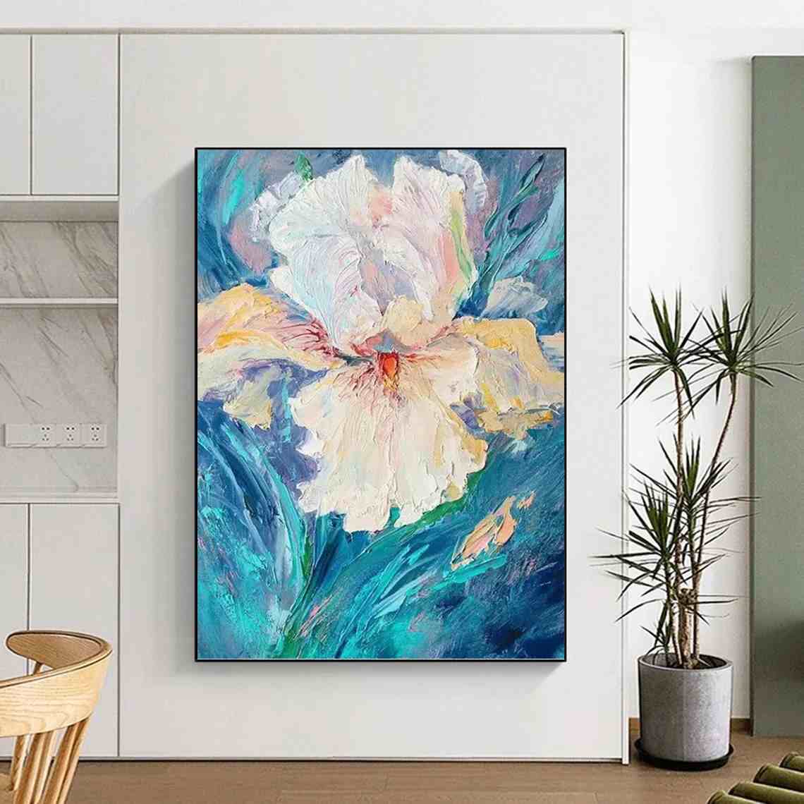 Bold Botanical Abstract - oversized floral canvas for bedroom
